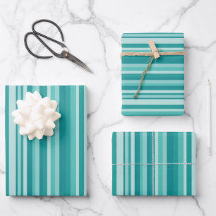 Green Stripes  Wrapping Paper Sheet
