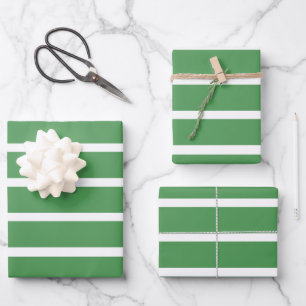 Green Stripes Wrapping Paper Sheet