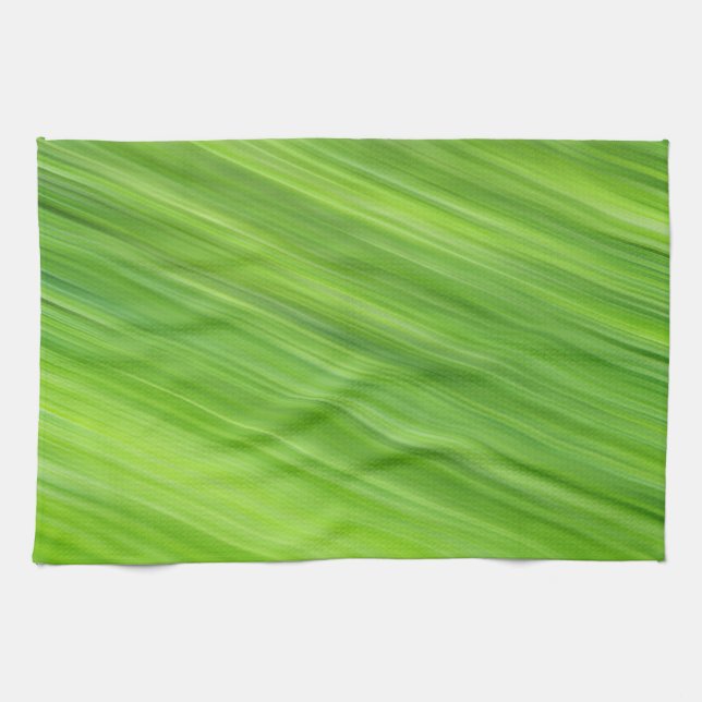 Green strips pattern kitchen towel (Horizontal)