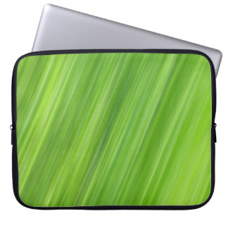 Green strips pattern laptop sleeve