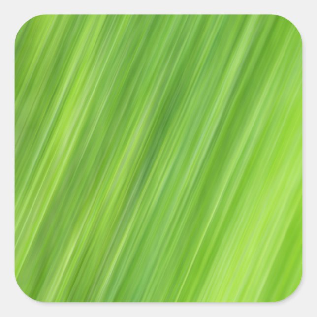 Green strips pattern square sticker (Front)
