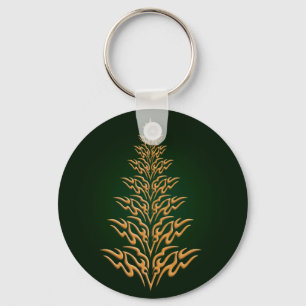 Green Stylish Christmas Tree Key Chain