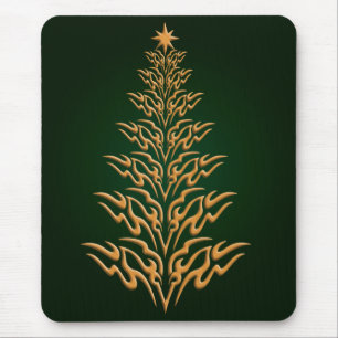 Green Stylish Christmas Tree Mouse Pad