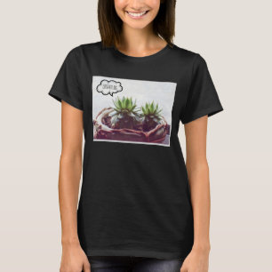 Green Succulent Dream Big Quote T-Shirt