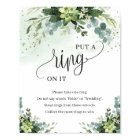 Green succulent floral put a ring on it sign game