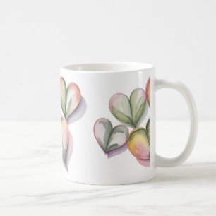 Green succulent heart mug