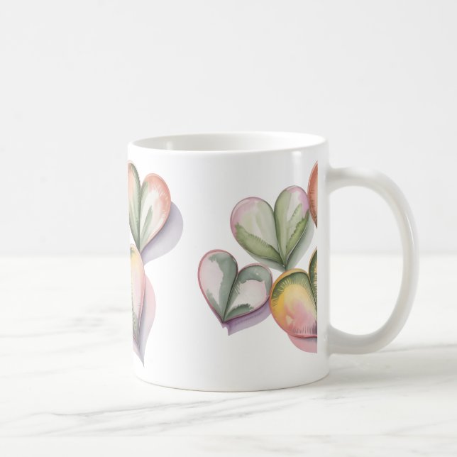 Green succulent heart mug (Right)