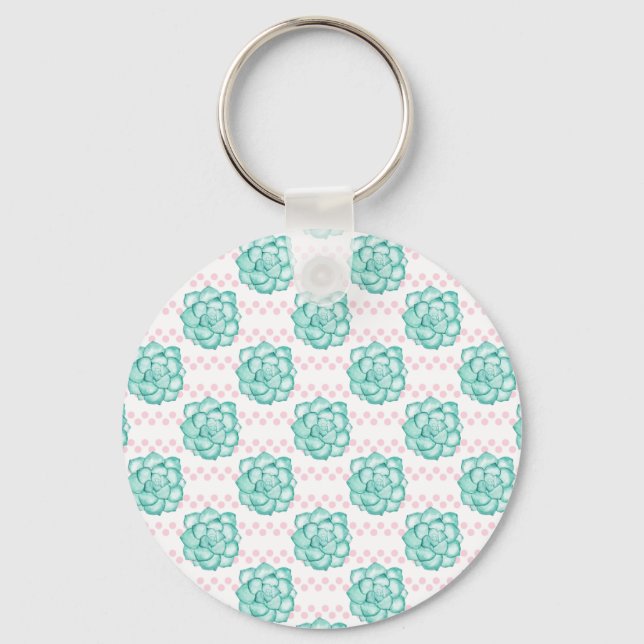 Green Succulent Keychain (Front)