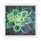 Green Succulent Plant Art Paper Napkins