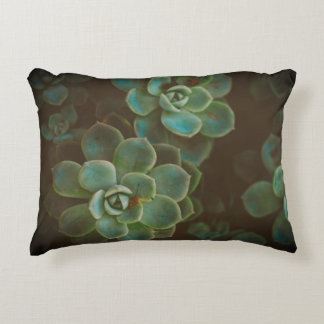Green Succulent Plants Accent Pillow