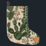 Green succulents, orange flowers, beach wallpaper. small christmas stocking<br><div class="desc">Green Vintage succulent cactus and orange flowers seamless pattern. Beach wallpaper. Cream background Succulents and flowers in a seamless pattern. Nature's beauty on display. Desert's beauty in pattern: Cacti and flowers grace fabrics and papers. Nature's artistry unfolds. cactus, pattern, watercolor, flower, desert, mexican, prickly, pear, seamless, succulent, element, floral, tree,...</div>