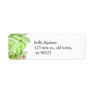 Green Succulents Wedding Address Labels