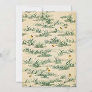 Green Summer Firefly art Invitation