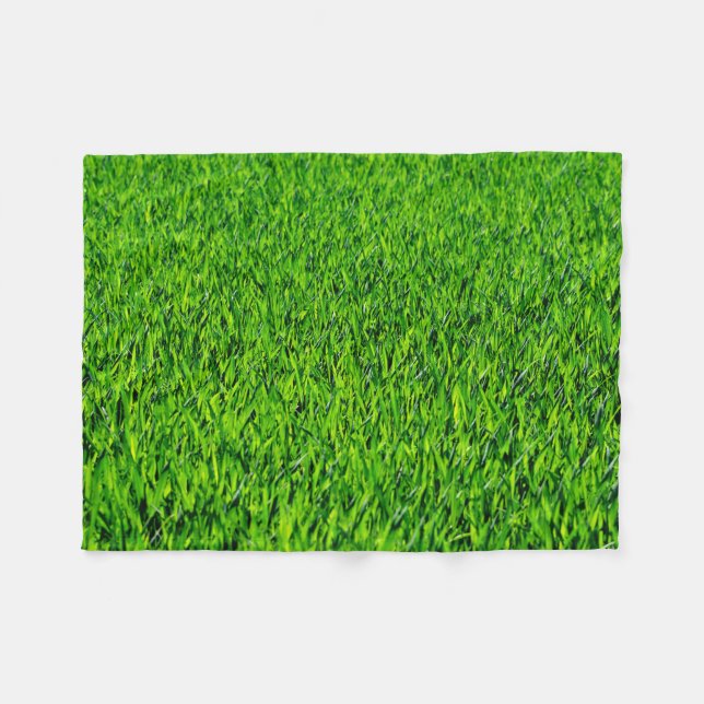 Green Summer Grass Texture Fleece Blanket (Front (Horizontal))