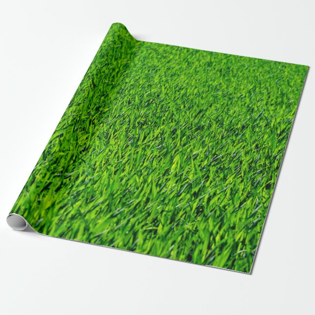 Green Summer Grass Texture Wrapping Paper (Unrolled)