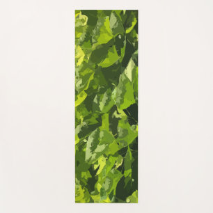 Green summer nature modern abstract leaf foliage yoga mat