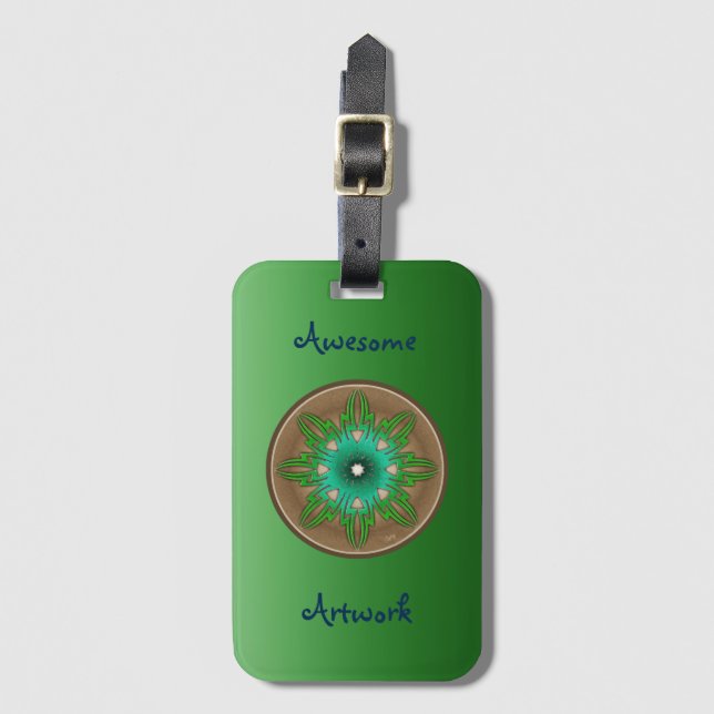 Green Sun Luggage Tag (Front Vertical)