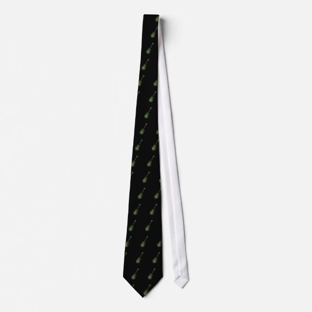 Green Sunburst Hollow Body Guitar Tie (Front)
