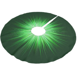 Green Sunburst Pattern Brushed Polyester Tree Skirt