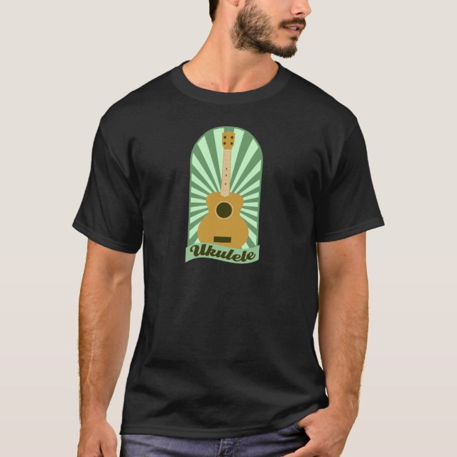 Green Sunburst Ukulele T-Shirt (Front)