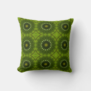 Green Suns Throw Pillow