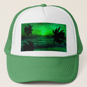 GREEN SUNSETS OCEAN SCENIC TRUCKER HAT