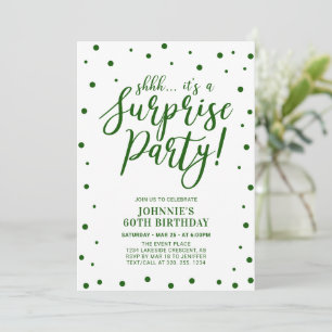 Green Surprise Adult Birthday Party Invitation