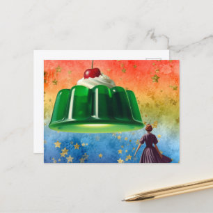 Green Surreal Sweet Treat Postcard