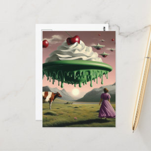 Green Surreal Sweet Treat Postcard