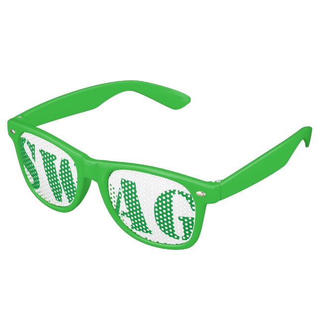 Green Swag Party Glasses (Angled)