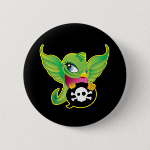 Green Swallow 2 Inch Round Button