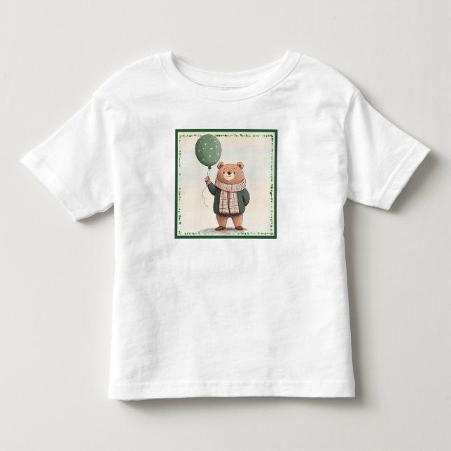 Green Sweater Bear with Fall Plaid Scarf (Front)
