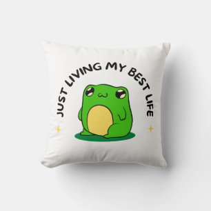 Green Sweet Cute Simple Frog Character Pillow