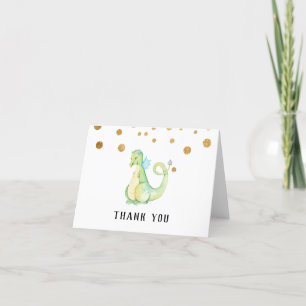 * Green Sweet Dragon Baby Shower Cute Thank You Card