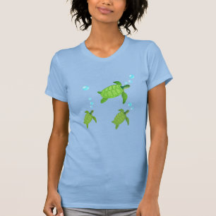 Green swimming sea turtles T-Shirt