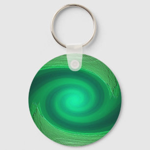 green swirl abstract keychain