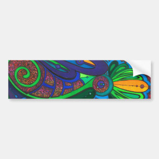 Green Swirl Bumper Sticker
