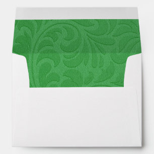 Green Swirl Christmas Greeting Card Envelopes