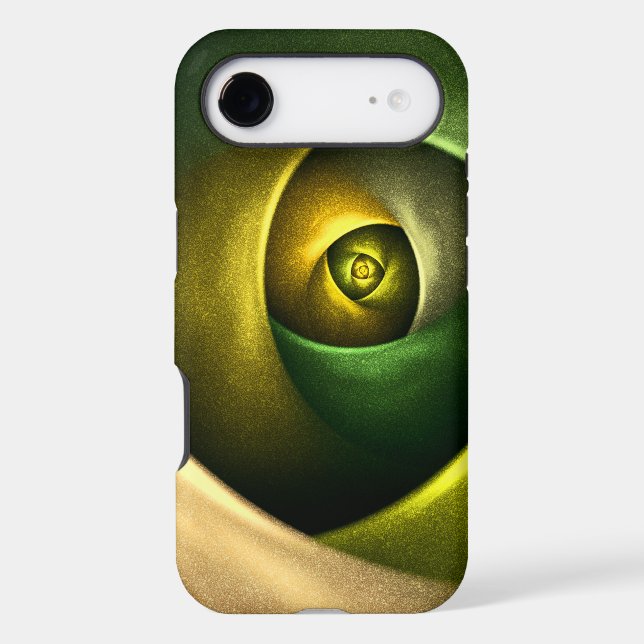 Green Swirl Floral Modern Abstract Art Pattern #23 (Back)
