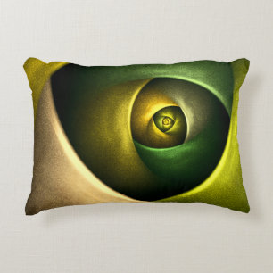 Green Swirl Floral Modern Abstract Art Pattern #23 Accent Pillow