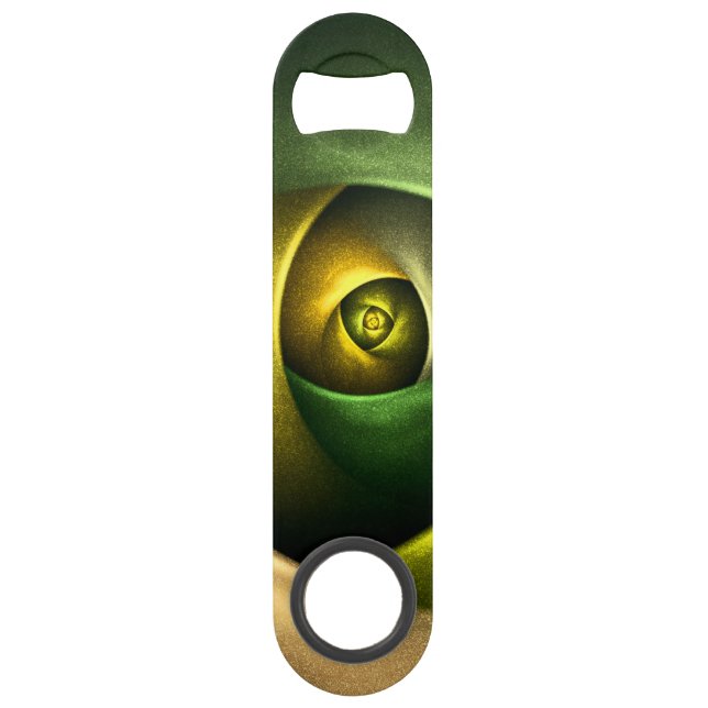 Green Swirl Floral Modern Abstract Art Pattern #23 Bar Key (Front)