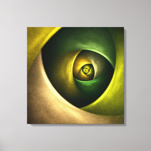 Green Swirl Floral Modern Abstract Art Pattern #23 Canvas Print