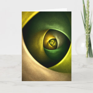 Green Swirl Floral Modern Abstract Art Pattern #23 Card