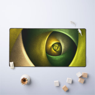 Green Swirl Floral Modern Abstract Art Pattern #23 Desk Mat
