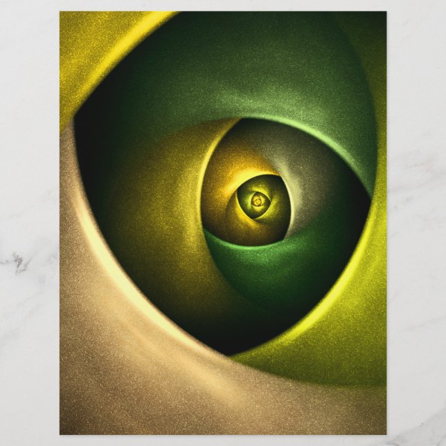 Green Swirl Floral Modern Abstract Art Pattern #23 Flyer (Front)