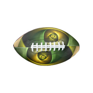Green Swirl Floral Modern Abstract Art Pattern #23 Football