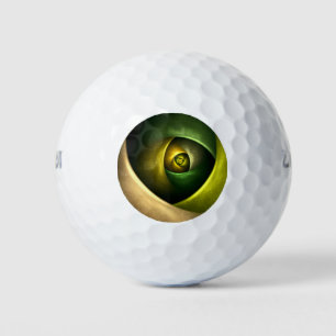 Green Swirl Floral Modern Abstract Art Pattern #23 Golf Balls