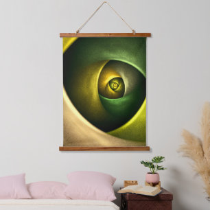 Green Swirl Floral Modern Abstract Art Pattern #23 Hanging Tapestry