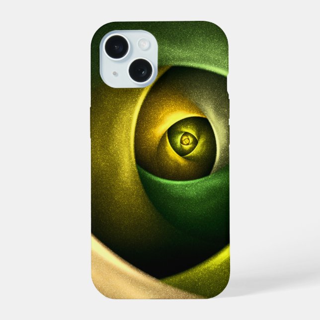 Green Swirl Floral Modern Abstract Art Pattern #23 iPhone 15 Case (Back)