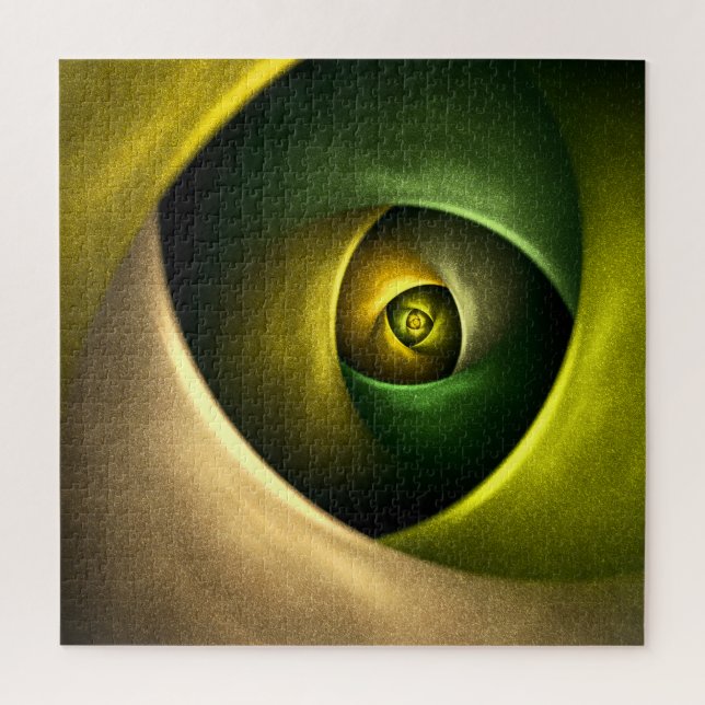 Green Swirl Floral Modern Abstract Art Pattern #23 Jigsaw Puzzle (Vertical)